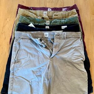 Lot of 5 GAP Men’s Casual Chino Stretch 10 inch Shorts - 33 Waist
